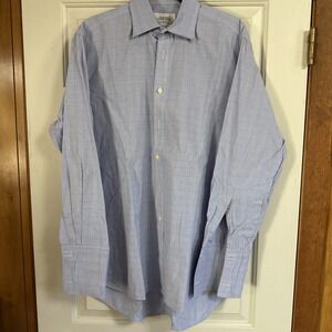 Charles Tyrwhitt Dress Shirt 16.5/34in Mens Blue Red Checkered Classic Fit